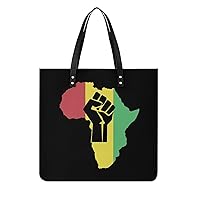 African Roots Black Power Printed Tote Bag for Women Fashion Handbag with Top Handles Shopping Bags for Work Travel