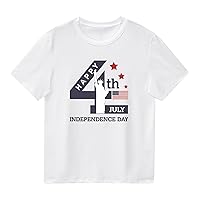 Boys Casual Shirts Summer Toddler Boys Girls Short Sleeve Independence Day Letter Prints T Shirt Warm Undershirts