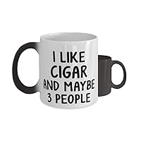 I Like Cigar And Maybe 3 People - Liquid Heat Color Changing Magic Funny Coffee Mug Cup