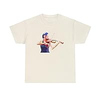 Violin 'The Bowist' Unisex Heavy Cotton Tee Natural / 5XL