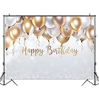 Glitter Birthday Balloons Backdrop Kids Adult Theme Party Photo Background photocall Customize White Balloons Party Decoration 7x5 ft