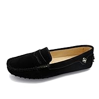 Womens Comfortable Suede Leather Driving Walking Running Boat Loafers Moccasins Flats Multi Colored