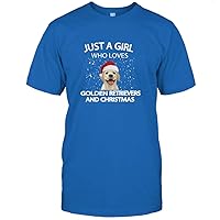 Golden Retriever Christmas T Shirt Gift Just A Girl Shirts
