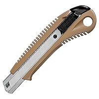 NT Cutter Heavy-Duty snap Off Blade Utility Knife with 0.6mm Extra Thick Blade, Auto-Lock System, Sand Beige, 1 Knife (L5506RP)