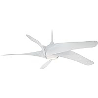 MINKA-AIRE F905L-WH Artemis XL5 62 Inch Ceiling Fan with LED Light and DC Motor in White Finish
