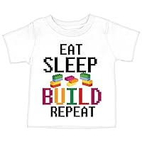 Eat Sleep Build Repeat Baby T-Shirt Gifts for Kids