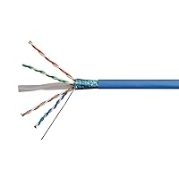 Monoprice Cat6A Ethernet Bulk Cable - Solid, 550Mhz, F/UTP, CMR, Riser Rated, Pure Bare Copper Wire, 10G, 23AWG, No Logo (UL) (TAA) 500 Feet, Blue