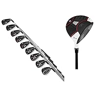 Golf Irons Set of 9 & White Fairway Wood 5,Bundle of 2