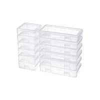 6 Pack Storage Containers Small and Medium Plastic Clear Box with Snap-Tight Latch for Crayon,Lego,Tool