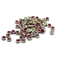 The Design Cart 1CM Circular Kundan Stones for Jewellery Making,Craft,Embroidery,Saree,Blouse Work and Dress Making (Pack of 200 Pieces) (Red)