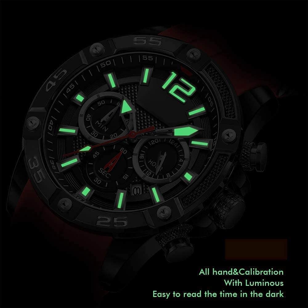 AIMES Watch for Men Military Sport Waterproof Chronograph Mens Watches Analog Quartz Luminous Date Classic Stylish Fashion Casual Designer Wrist Watch Elegant Gift for Men