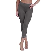 New Womens Lace Trim Plain 3/4 Leggings Gym Stretch Capri Cropped Jogging Pants Charcoal