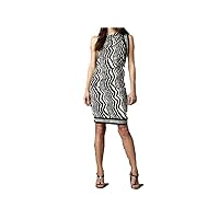 Zebra Print Versatile Ruched Dress, Black/white, 8