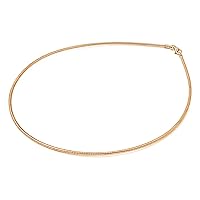 Sterling Silver Gold Plated Round Omega Snake Chain 1.3mm Solid 925 Italy Wire Necklace