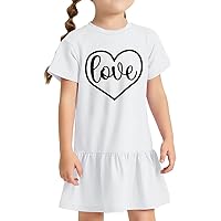 Heart Print Toddler Rib Dress - Love Girls' Dress - Cute Toddler Dress