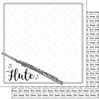 Flute Notes Music (38758) 12 Inch x 12 Inch Double-Sided Scrapbook Paper - 1 Sheet
