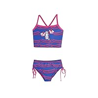PattyCandy Girls Fashion Beachwear Kitty Cat & Nature Animals Lover Meow Kids Tankini Swimsuit Set for 2-13 Years
