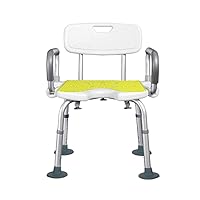 Shower Chair for Elderly Heavy Duty with U-Shaped Cutout, Height-Adjustable with Arms and Back, Aid Seniors and Disabled Bathroom Shower, Bath Shower Stool Non-Slip Safety,White c