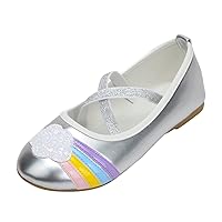 Children Shoes Flat Shoes Crystal Shoes with Sequins Bowknot Girls Dancing Shoes Baiyun Rainbow Little Girls Shoes 11