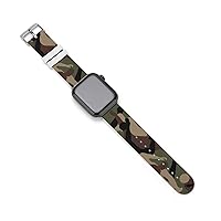 Green Soccer Camo Compatible with Apple Watch Band 38mm 40mm 42mm 44mm Silicone Iwatch Series 6/5/4/3/2/1 Replacement Band Accessories