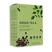 Green Tea & Coffee | Clean Energy & Focus | Boost Metabolism | Catechins & Chlorogenic Acid | Non-GMO | Drink Hot or Iced | 1.5g ✕ 30 Instant Packets