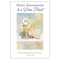 Christian Brands Catholic Happy Anniversary to a Dear Priest Card (Pack of 12)