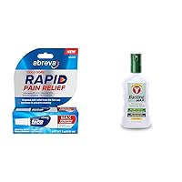 Abreva Cold Sore Treatment Rapid Relief Cream Tube & Bactine MAX First Aid Spray - Pain Relief Cleansing Spray with 4% Lidocaine - 5 oz