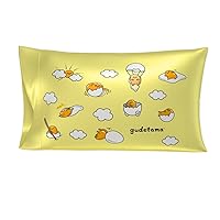 Franco Collectibles Hello Kitty & Friends Gudetama Beauty Silky Satin Standard Pillowcase Cover 20x30 for Hair and Skin, (Official Licensed Product)