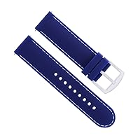 Ewatchparts 22MM SOFT RUBBER DIVER WATCH BAND STRAP COMPATIBLE WITH GUCCI WATCH BLUE WHITE STITCH
