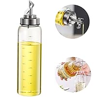 Olive Oil Dispenser Bottle,Automatic opening and closing oil pot,17 Ounce Cooking Oil Cruet Glass,No Drip,Big Oil and Vinegar Dispenser, Lead-Free Glass Oil Dispenser for Kitchen (17 OZ)
