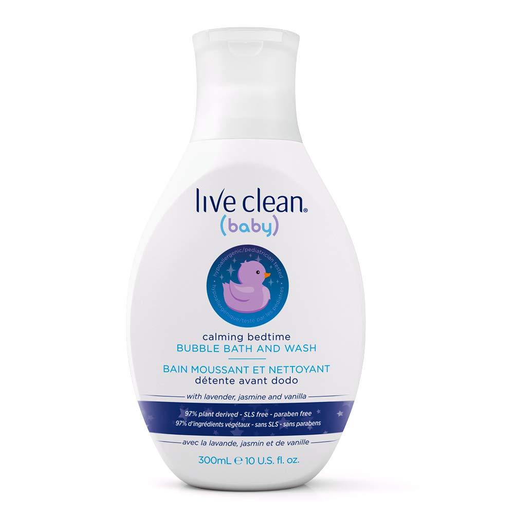 Live Clean Baby Bubble Bath and Wash, Calming Bedtime, 10 oz