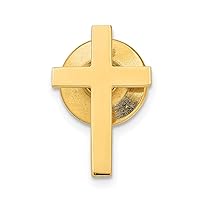 14 kt Yellow Gold Tie Clip Polished Cross Tie Tac 18 x 12 mm