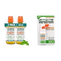 TheraBreath Mouthwash & Throat Spray Bad Breath Bundle (Pack of 2, 16 fl oz Each)