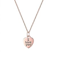The Jewellery Stockroom Dainty 'I Love You' Sterling Silver Heart Pendant