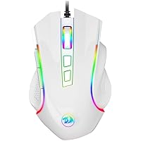 M602 Griffin RGB Gaming Mouse, RGB Spectrum Backlit Ergonomic Mouse with 7 Programmable Backlight Modes up to 7200 DPI for Windows PC Gamers (White, Wired)