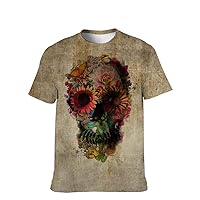 Mens Novelty-Cool T-Shirt Graphic-Tee Funny-Vintage Skull Short-Sleeve: Softstyle Shirts Comfortable Summer Stylish Uncle