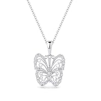 14K White Gold .11ct White Diamond Butterfly