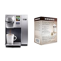 Keurig K155 Office Pro Single Cup Commercial K-Cup Pod Coffee Maker & Brewer Cleanse Kit For Maintenance Includes Descaling Solution & Rinse Pods