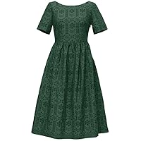 Womens Embroidery Midi Dress