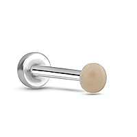 316 Stainless Steel Threadless Push Pin Nose Ring Labret Monroe Ear Cartilage Stud Skin Tone Disc Choose Your Color, Size & Gauge