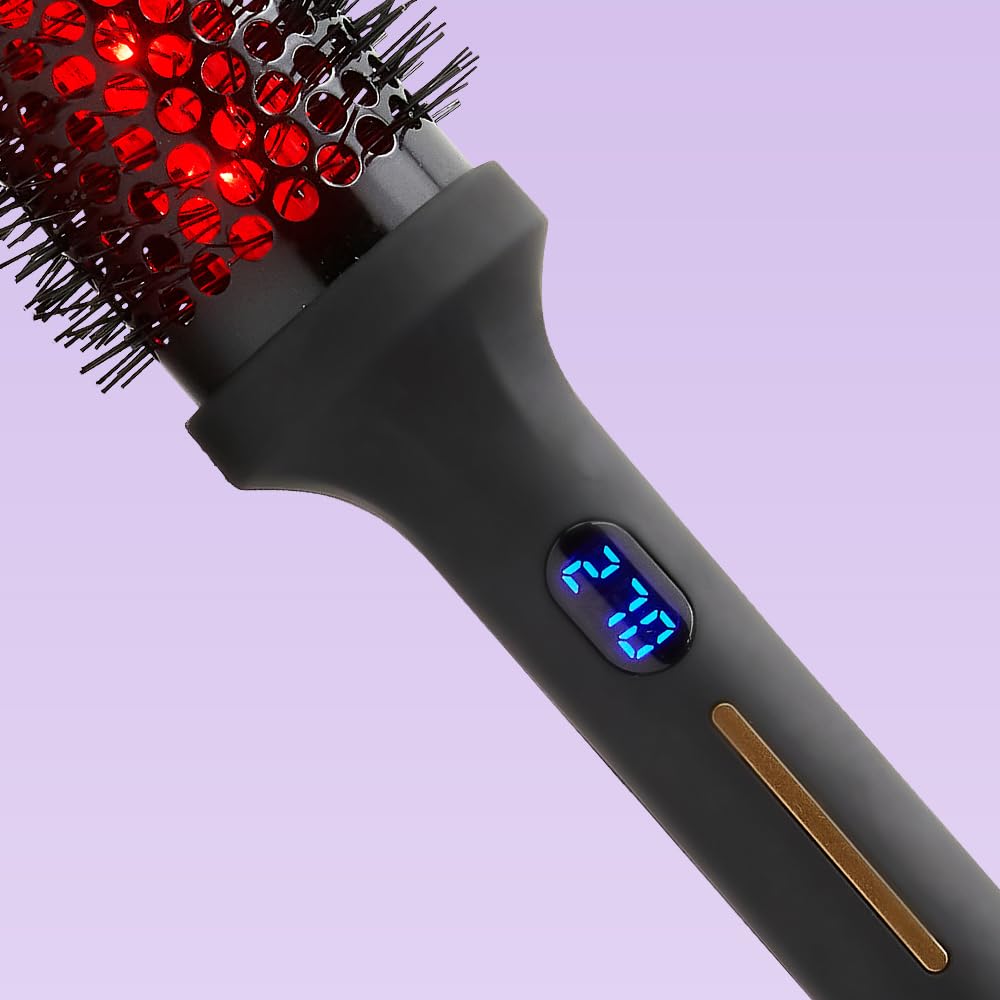 SUTRA IR Infrared Thermal Brush - Heated Round Hair Brush with Ionic Bristles for Straightening and Smoothing Fully Dried Hair, Volumizing, Reduces Styling Time, All Hair Types