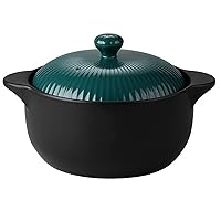 Clay pot for cooking Hot Pot Clay Pots Earthen Pot Earthenware Clay Pot Open Flame High Temperature Ceramic Stew Pot for cooking hot pot, bibimbap and soup,Hand-painted ceramic casserole,2.3l