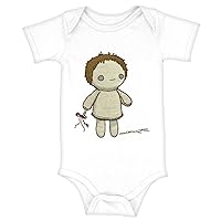Doll Illustration Baby Jersey Onesie - Print Baby Bodysuit - Creepy Baby One-Piece