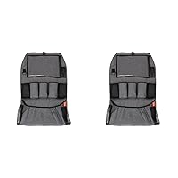Diono Stow 'n Go XL Car Back Seat Organizer for Kids, Kick Mat Back Seat Protector, with 7 Storage Pockets, 2 Drinks Holders, Water Resistant, Durable Material, Gray (Pack of 2)