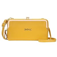 Large-capacity cross-body bag Korean fashion ladies long wallet multi-function mobile phone bag women, yellow