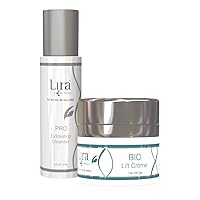 Lira Clinical Pro Exfoliating Face Cleanser 6 oz & Bio Lift Creme 4 oz - Lifting, Firming, and Hydrating Face Care for All Skin Types