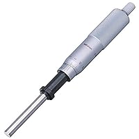 Mitutoyo 151-224 Micrometer Head, Middle Size, Heavy Duty, 0-25mm Range, 0.01mm Graduation, +/-0.002mm Accuracy, Ratchet Stop Thimble, Flat Face