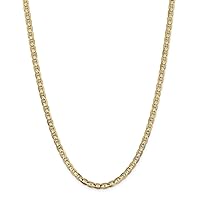 14k Gold Concave Nautical Ship Mariner Anchor Chain Necklace Jewelry Gifts for Women in Yellow Gold White Gold Choice of Lengths 16 18 20 22 24 and Variety of mm Options