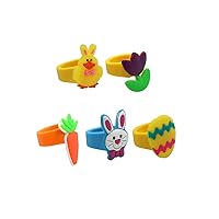 BinaryABC Easter Kids Play Rings Childrens Toys Children's Rings,Easter Party Favors,Easter Party Gifts Supplies,10Pcs
