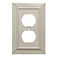 Classic Architecture Wall Plate, Satin Nickel Single Duplex Switch Cover, 1-Pack, W35218-SN-C